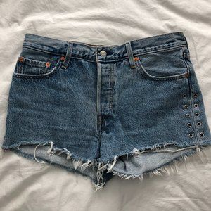 Levis 501 High Rise Denim Shorts